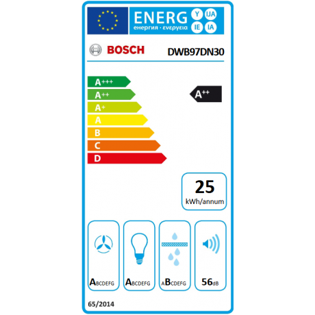BOSCH DWB97DN30 Εντοιχιζόμενος Απορροφητήρας Τζάκι 90cm Metal Look